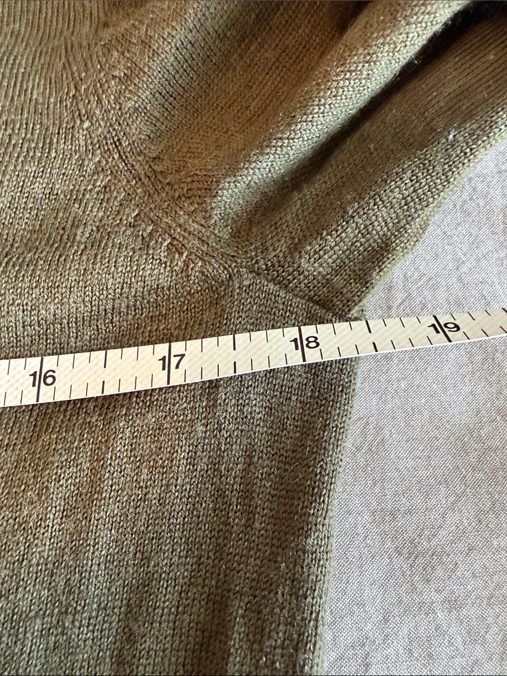GAP 100% Wool Olive Green V-Neck Sweater, Large - Picture 7 of 9